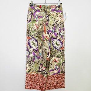 New Bamboo Traders Silk Floral Print Trousers
